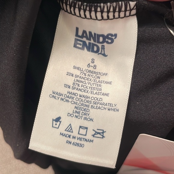 NWT LANDS’ End Mid or High Waisted Black Swim Bottoms Small 6-8 - Picture 5 of 9